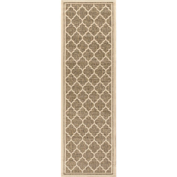 Trebol Moroccan Trellis Textured Weave Indoor/outdoor Runner Rug